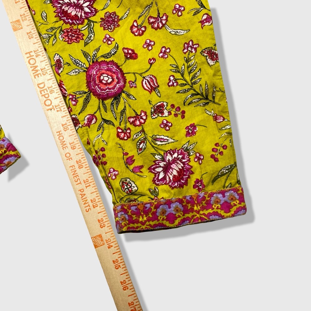 Sundance Floral Cotton Pants Womens S Lightweight Boho Cottagecore Botanical - Picture 7 of 8